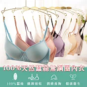 【JAR嚴選】新款 100% 全蠶絲無鋼圈親膚内衣M-L粉色 ( 浪漫之美 )
