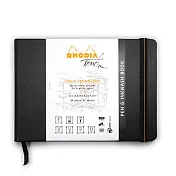 【Rhodia｜Pen & Inkwash】水墨畫冊 _空白_精裝硬皮封面_A5 _黑皮