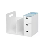 韓國原裝 LITEM〔里特〕二段多功能抽屜式組合書架(薄荷藍)