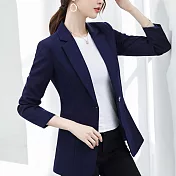 【MsMore】韓國知性魔力修身百搭西裝外套#107602 M 藍