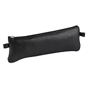 【Clairefontaine｜Leather pencil cases】植鞣小羊皮革拉鍊軟袋 _袋形_22x6cm_黑色