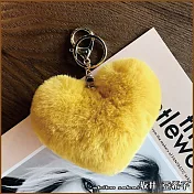 『坂井.亞希子』愛心怦怦跳毛球造型鑰匙圈 -黃色