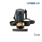 TIGER虎牌 不鏽鋼真空保溫飯盒 3碗飯 (LWU-A171)黑