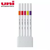 UNI EMOTT 耐水性色筆 5色組 No.2 PASSION COLOR