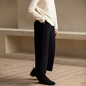 旅途原品_好好生活_羊毛九分直筒褲 M/L/XL XL藏青色