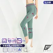 GIAT台灣製視覺-3KG微整機能塑型褲(七分款) M 碧綠色