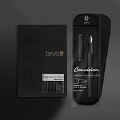 (博客來限定組合)【IWI】Takumi金標A6筆記本+Concision 簡約鋼筆(贈印章)-霧黑組合