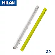 MILAN可透視三角尺_15公分_白/黃