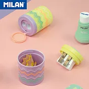 MILAN雙孔削筆器_閃閃甜心_檸檬黃