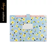 珠友 A4/13K 單扣花妍風琴夾/多層文件夾/6層(附名片袋)02藍