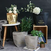 【Cap】歐風裝飾可水洗收納牛皮紙袋 灰色