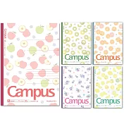 KOKUYO Campus 2021限定點線筆記本(5冊裝) -水果B:行高6mm