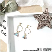 『坂井.亞希子』鏤空愛心炫彩玻璃珠流蘇耳環-耳針款