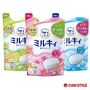 【日本牛乳石鹼】牛乳精華沐浴乳補充包400ml(玫瑰花香/柚子果香/清新皂香)玫瑰花香