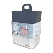 Porta手提可堆疊整理盒二入組象牙白+灰