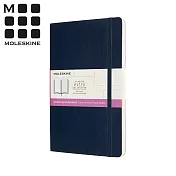 MOLESKINE 雙格式兩用軟皮筆記本(L型橫線/空白) -寶藍