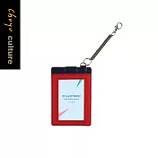 珠友 雙層扣式票卡夾/證件套/卡套/工作證/附伸縮彈簧扣 07紅