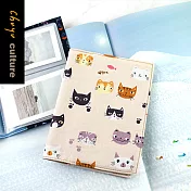 珠友 花布雙格名片本/證件卡套/票卡/拍立得收納-32入(1本) 02貓咪家族