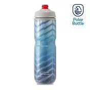 Polar Bottle 24oz 雙層保冷噴射水壺 BOLT 藍-銀