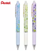 (3款1包)PENTEL 日比谷花壇 HIBIYA KADAN x Feel 油性原子筆0.5 B(勿忘草+天竺葵+紫菫花)