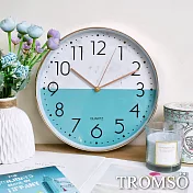 TROMSO紐約時代玫瑰金靜音時鐘-湖藍大理石