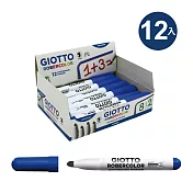 【義大利 giotto】粗圓頭白板筆(藍)12入