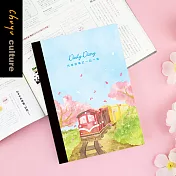 珠友 A5/25K 半年誌/萬用日誌/手札/手帳(自填式方格1日1頁)-櫻 -