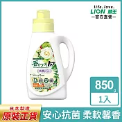 LION日本獅王 香氛柔軟濃縮洗衣精 抗菌白玫瑰 850g