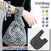 【Sayaka紗彌佳】日本文藝經典花樣和柄系列手腕包  -黑色格子款