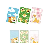 京都Kurochiku 3本組便條紙  柴犬