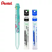 (1筆2芯)PENTEL 限量 i+五色筆管 AIUEO 綠桿