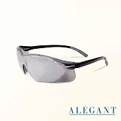 【ALEGANT】流線設計鈦銀色運動太陽眼鏡/UV400墨鏡/安全/防護/防風眼鏡/護眼首選