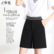 【初色】休閒五分西裝短褲-黑色-98971(M-2XL可選) L 黑色