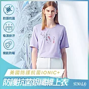 【ST.MALO】美國新發表IONIC+銀纖維抗菌99.9%花宴精品女上衣-2121WT- M 粉嫩紫