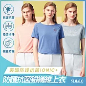 【ST.MALO】美國抗菌99.9%銀纖維IONIC+水顯窗花女上衣-2128WT- XL 極致灰