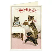 美國 Cavallini & Co. Greeting Cards 卡片/生日卡 貓貓端蛋糕