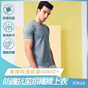 【ST.MALO】美國抗菌99.9%銀纖維IONIC+男上衣-2153MT- M 銀灰色