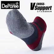 蒂巴蕾 V Support 足弓支撐運動船襪-女款 酒紅