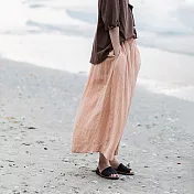 旅途原品_舞動_100支亞麻百搭傘裙 M/L/XL  M 橘粉色