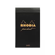 【Rhodia｜Classic｜Bloc Pocket】7.5x12cm 口袋筆記本 5x5方格 80g 40張 黑色