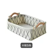 【E.dot】質感羊毛氈手提收納籃 白色(大號)