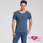 AngelHoney天使霓裳 塑身衣 簡約時尚 短袖彈性透氣運動上衣 內搭T恤 健身 (共四色M~2L) M 藍色