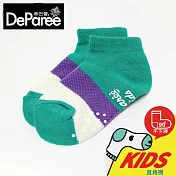 蒂巴蕾 KIDS童襪 直角船襪-拼色 青綠 (S尺寸)