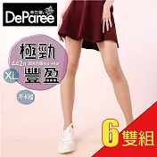 蒂巴蕾 極勁豐盈XL彈性絲襪 6雙組 淺膚