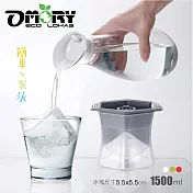 【OMORY】SUMMER清涼一夏!方形大冰角模 贈企鵝冷水壺(1.5L - 不挑色) 灰色