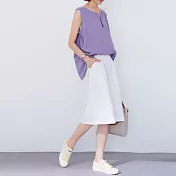 【慢。生活】居家外出鬆緊腰薄款棉料闊腿短褲 K2825  FREE 白色