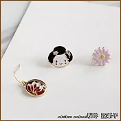『坂井．亞希子』日本和風藝妓扇子櫻花組合耳環 -花朵款