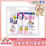 LION日本獅王 趣淨快樂洗手組250mlx1+200mlx2-清爽柑橘