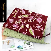 珠友 B5/18K 台灣花布多功能可調式書衣/書皮/書套/雜誌適用 03線條紅花