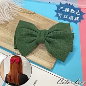 【卡樂熊】韓系氣質雙層蝶結造型髮夾/自動夾(三色)- 綠色